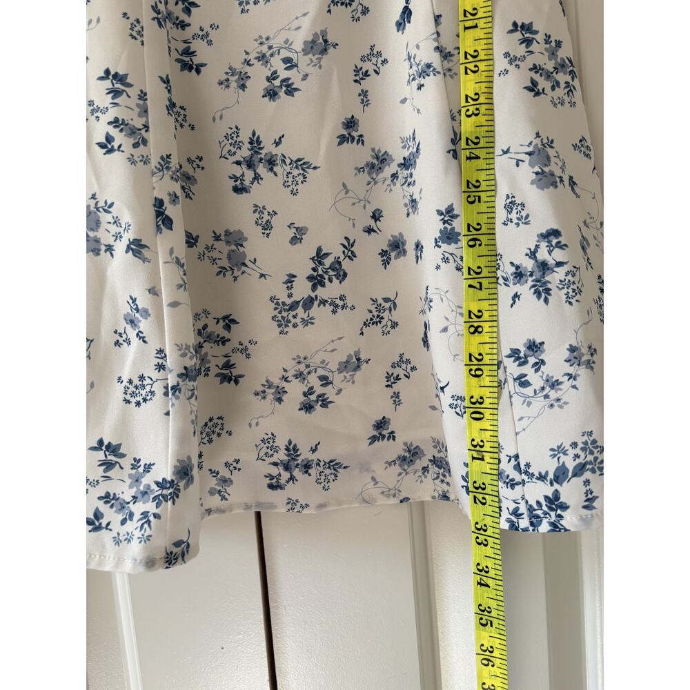 J.ING White Blue Floral Mini Dress Size S - Picture 6 of 9